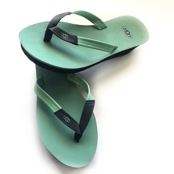UGG Shoes - UGG Wedge Flip Flops Size 7 Teal Black